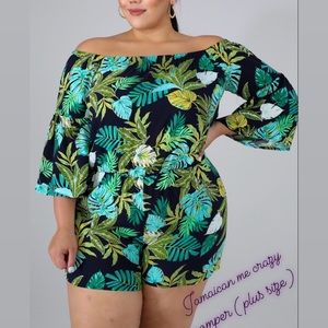 Tropical romper (plus size)